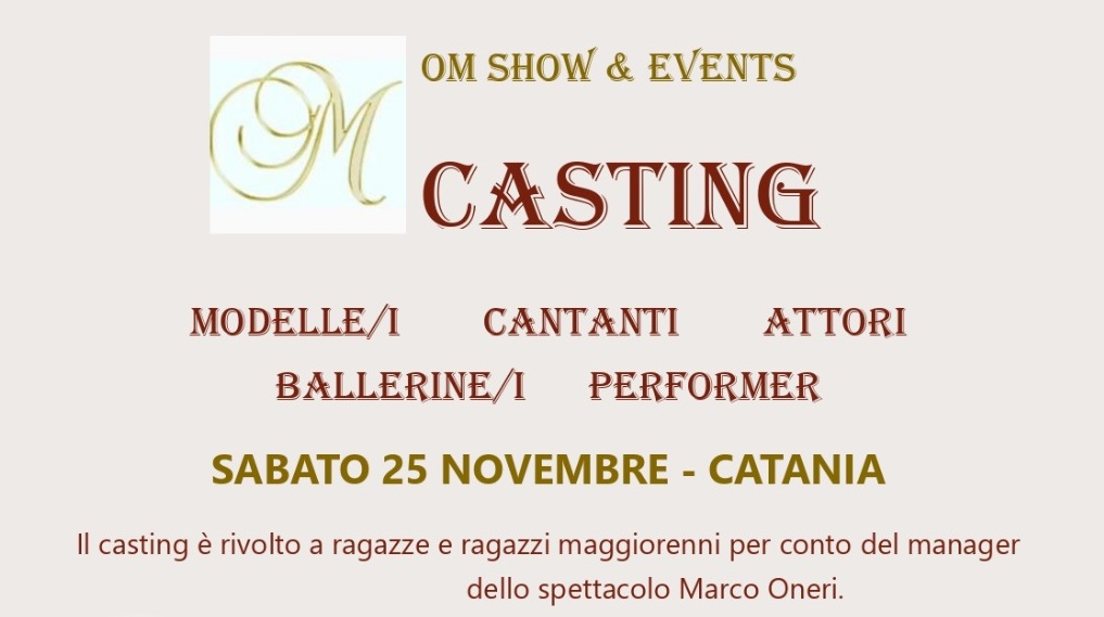 Casting Call Il 25 Novembre A Catania Sikelian